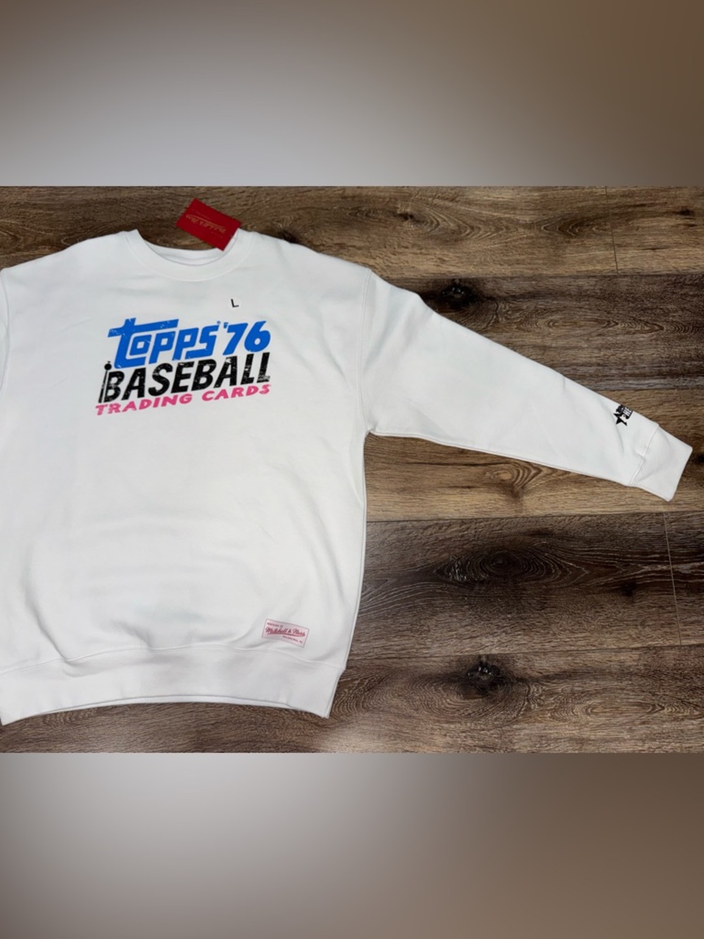 NWT⚾️Topps Heritage White Baseball 76 Trading Cards Crewneck Size L - Picture 3 of 14